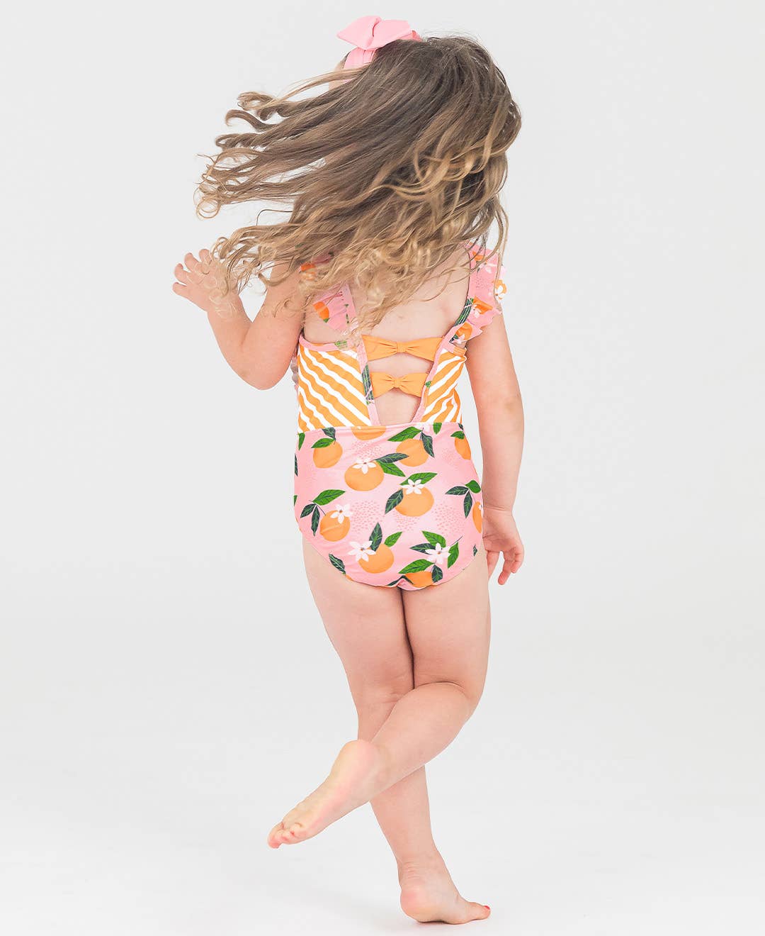 Girls Orange You The Sweetest Pinafore One Piece Swimsuit