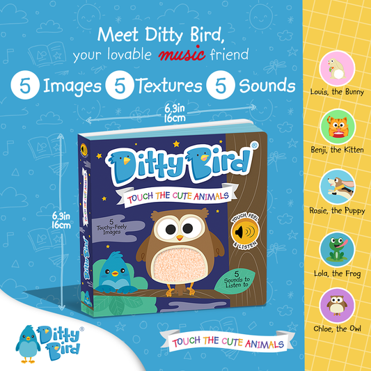 Ditty Bird First Sensory Book Montessori Method Cute Animals
