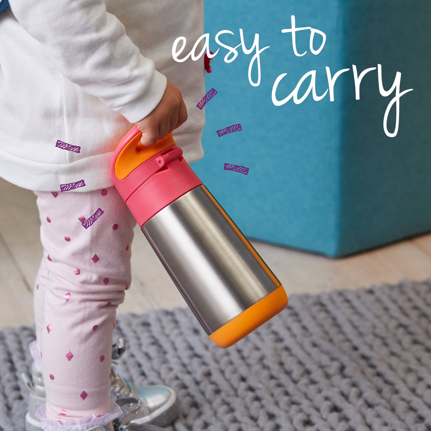 Insulated drink bottle - strawberry shake