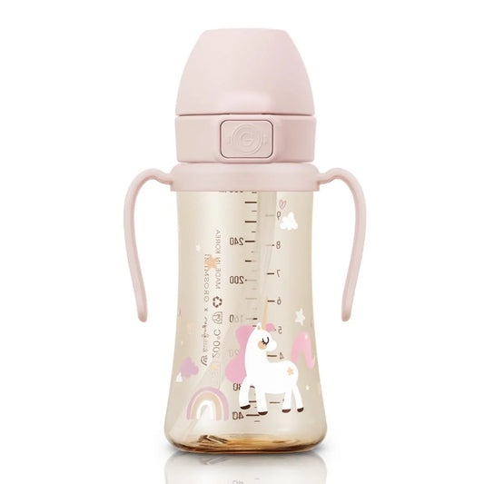 Grosmimi PPSU Straw Cup with Flip Top - 10oz (300ml) Stage 2 Straw