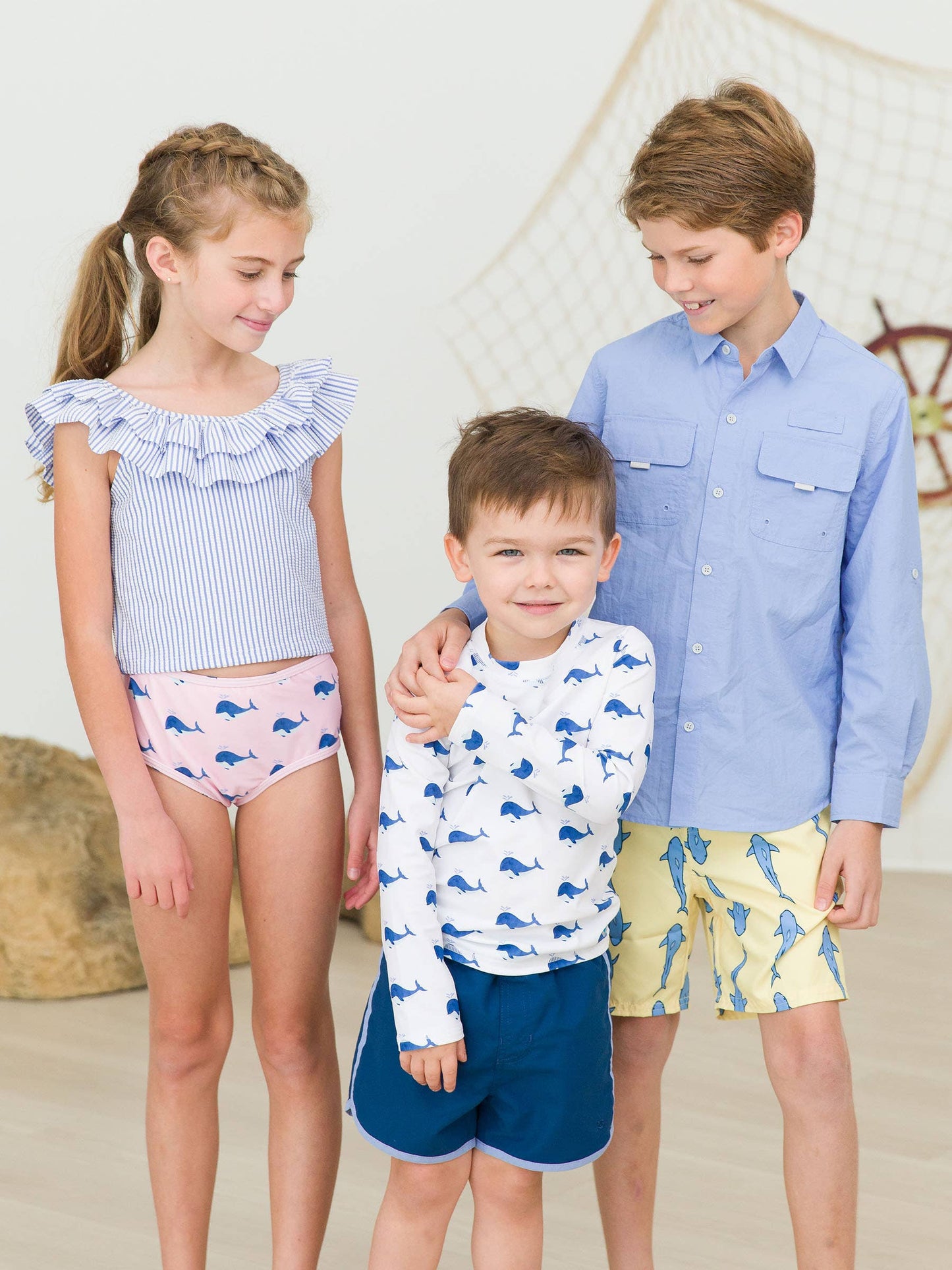 Boys Whale Friends Long Sleeve Rash Guard