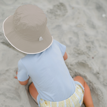 Babiators Sun Hat: Soft Sand with White Piping