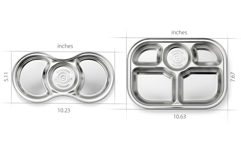 Grosmimi Stainless Steel Food Tray with 3 Compartment