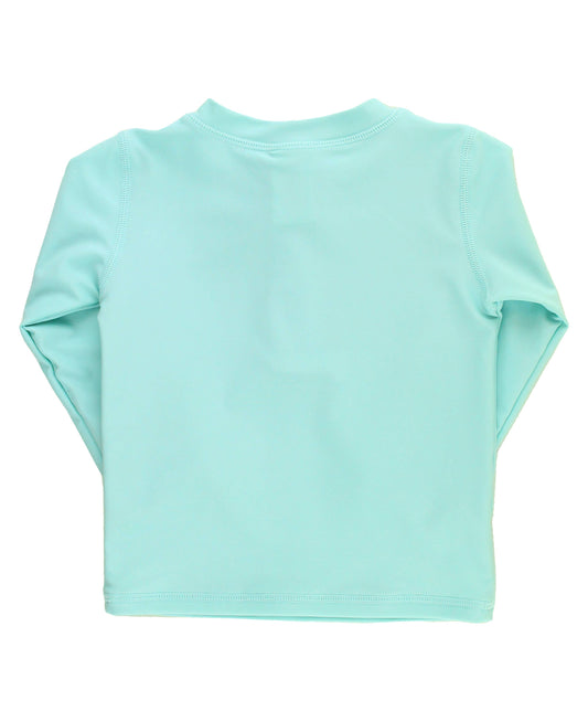 Boys Vintage Aqua Long Sleeve Zipper Rash Guard