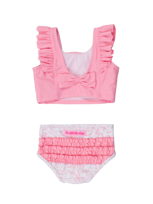 Girls By the Seaside Waterfall Tankini 2-Piece Swimsuit with Signature Rear Ruffles