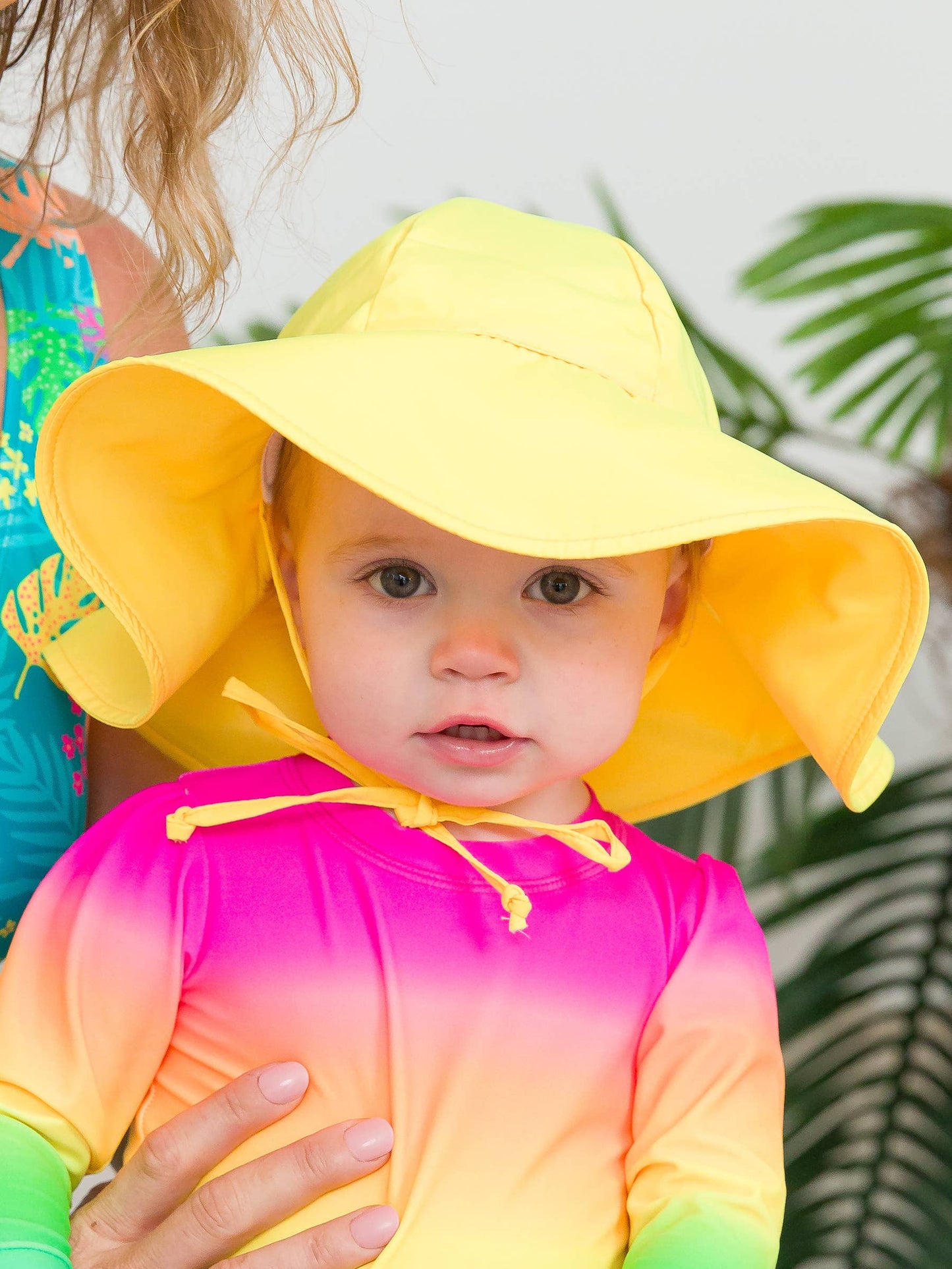 Kids Neon Yellow Sun Protective Hat