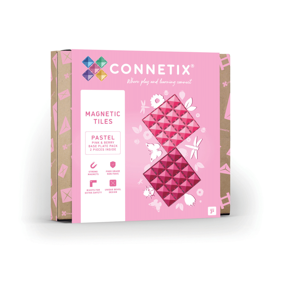 Connetix Pastel Pink & Berry Base Plate 2 pc