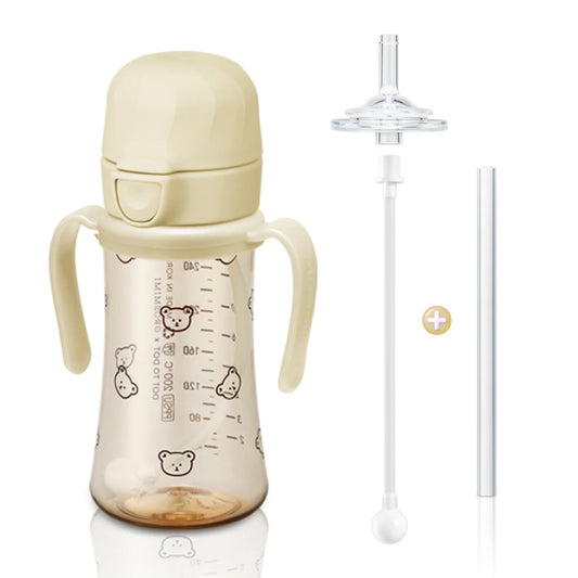 Grosmimi PPSU Straw Cup with Flip Top & Weight - 10oz (300ml