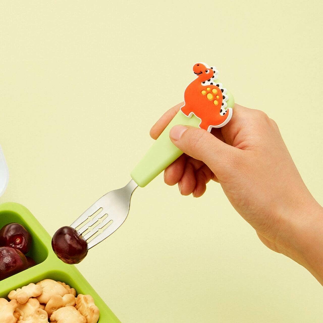 FlexWarez Toddler and Kids Stainless Spoon & Fork Set