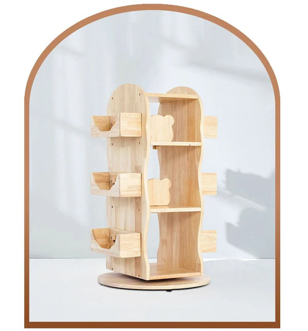 Mesasilla Solid Wood Rotating Bookshelf for Kids