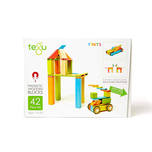 Tegu 42-Piece Set Magnetic Wooden Blocks Tegu Classics