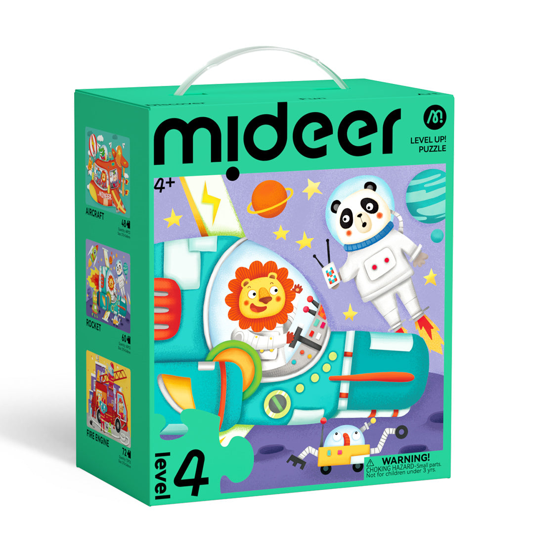 Mideer Level Up! Puzzles with Storage Bag - Level 4: Transportation 48P-72P