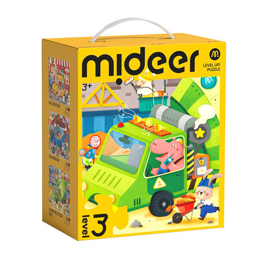 Mideer Level Up! Puzzles with Storage Bag - Level 3: City Transportation 24P-35P