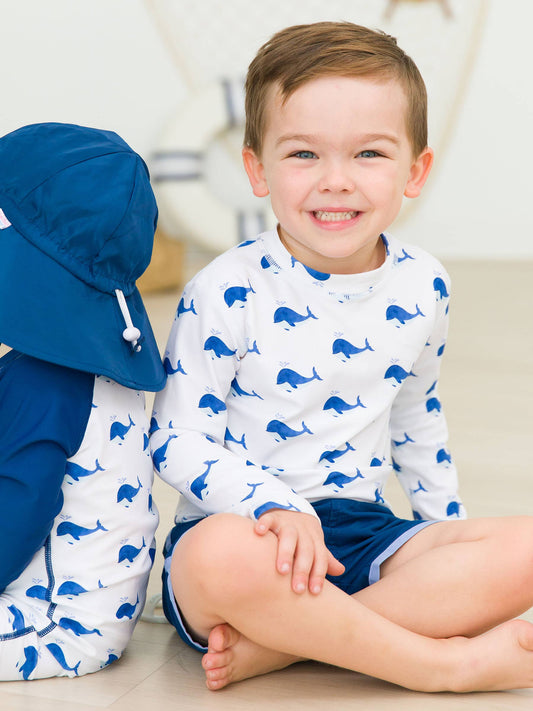 Boys Whale Friends Long Sleeve Rash Guard