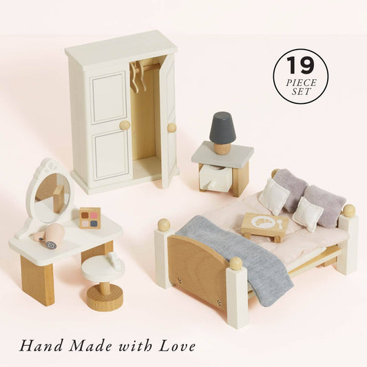 Wooden Dolls House Bedroom