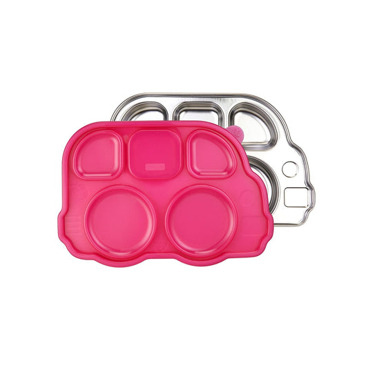 Innobaby DIN DIN SMART STAINLESS BUS DIVIDED PLATTER w/ LID