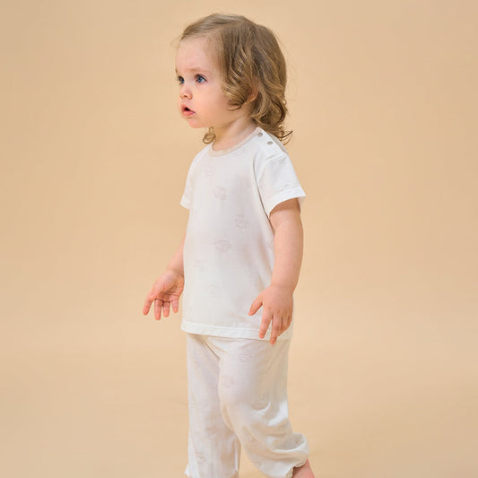Little Plant Silky Soft TENCEL™ Jacquard Modal Tee - White Panda
