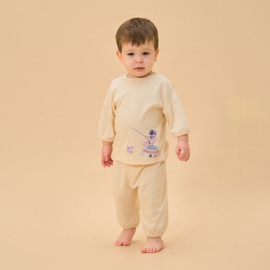 Little Plant Super Soft TENCEL™ Modal & Organic Cotton 2-Piece Pullover & Pants Set - Astronaut