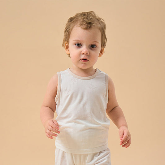 Little Plant Silky Soft TENCEL™ Jacquard Modal Tank - White Panda