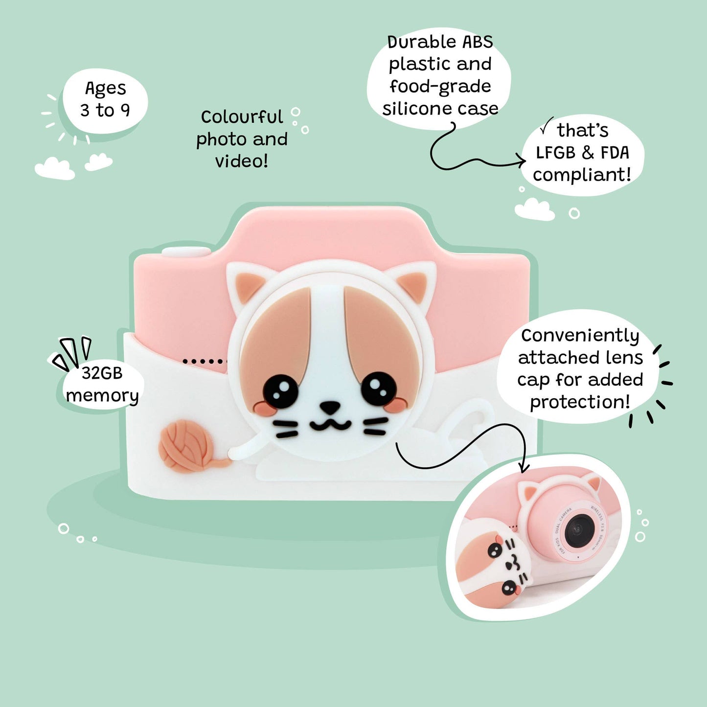 Meowie the Cat - Kids Digital Camera - Model K