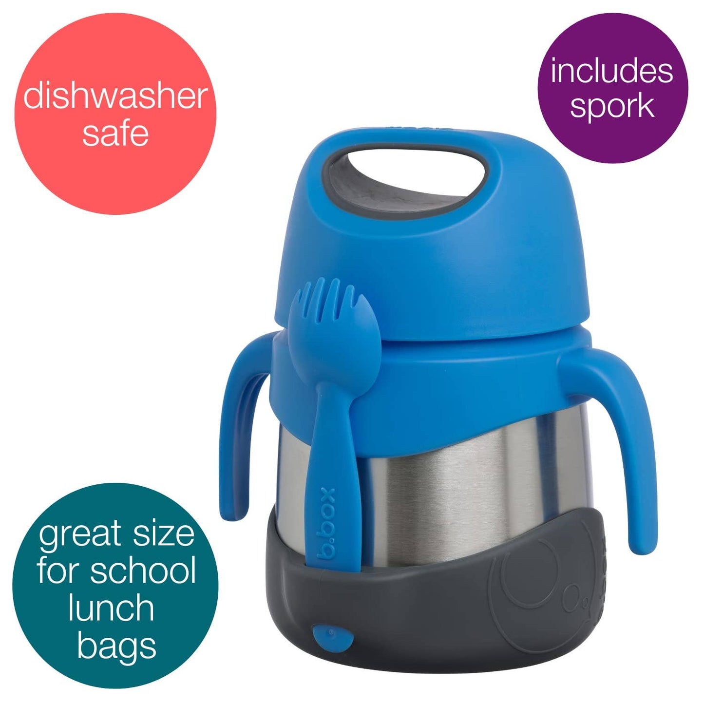 Insulated food jar - blue slate