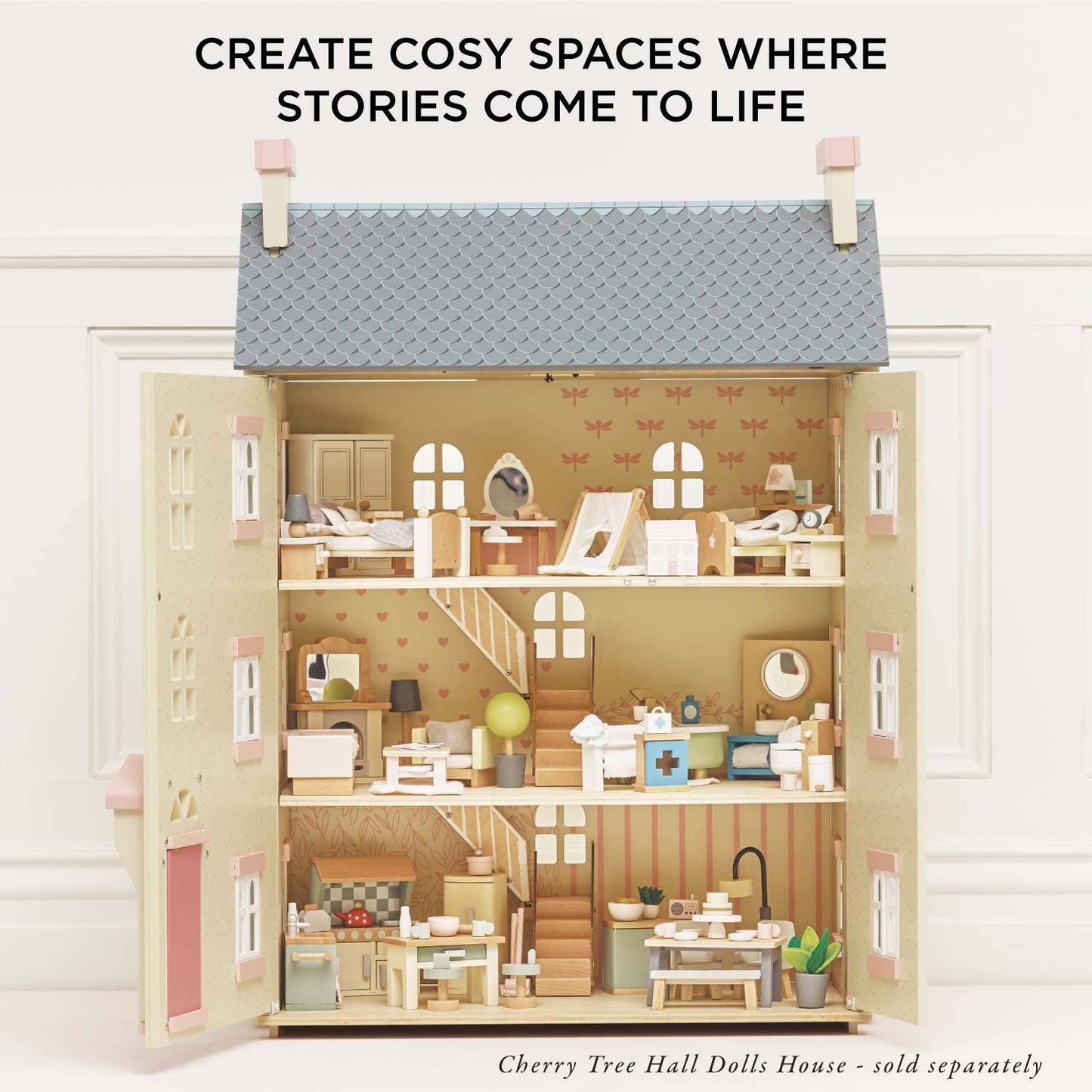 Wooden Dolls House Bedroom