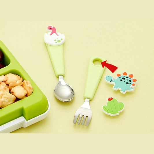 FlexWarez Toddler and Kids Stainless Spoon & Fork Set