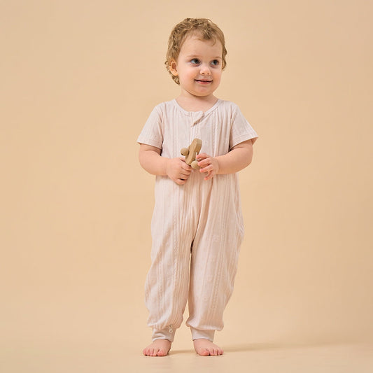 Little Plant Super Soft TENCEL™ Modal Jacquard 2-Way Zip Play & Sleep Pajama - Pink Bear