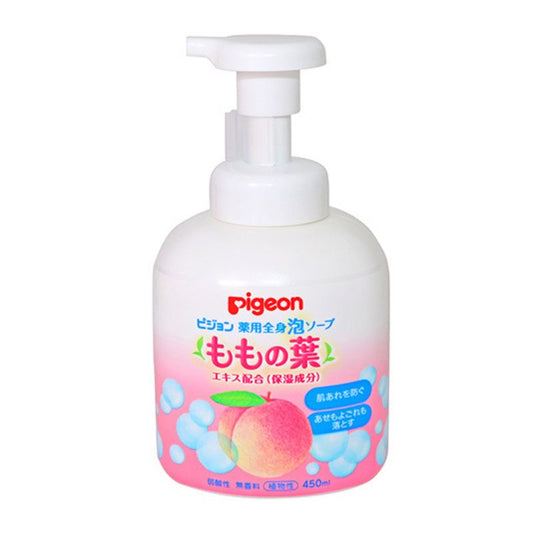 Pigeon Peach Leaf Baby Foam Shampoo & Body Wash - Unscented 450ml